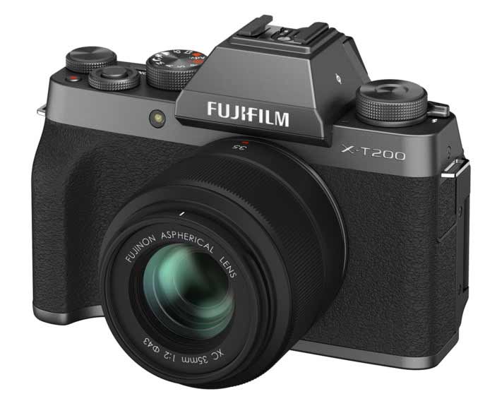 Black Fujifilm X-T200 with Fujinon XC 35mm f/2 lens
