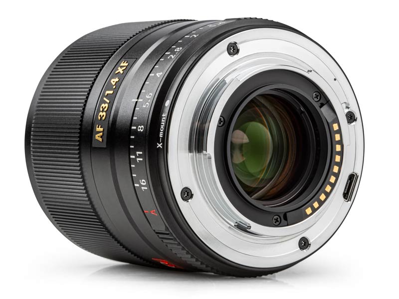 Viltrox AF 33mm f/1.4 STM Fujifilm X-mount prime lens rear