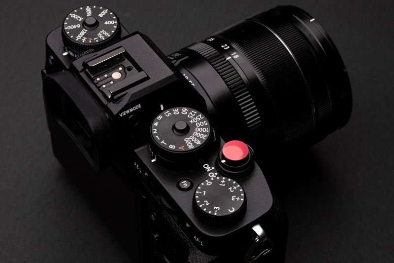 Fujifilm X-T3 Mirrorless camera with a red soft shutter release button