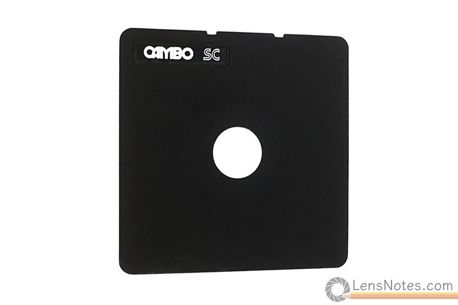 Cambo SC Flat 164mm Square lens board with a copal 0 shutter hole