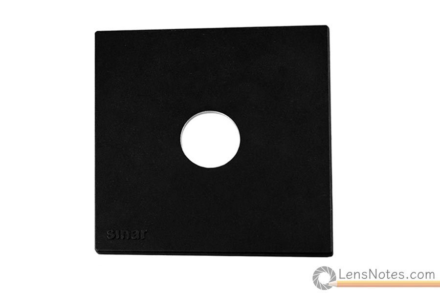 Sinar flat 139mm square lens board with Copal 0 shutter hole